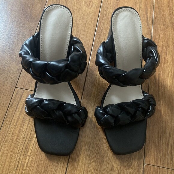 Braided Block Heel Sandals Size 8 EUR 38 - Picture 3 of 4